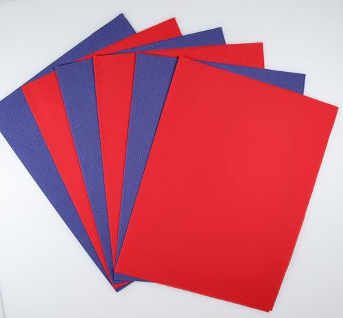 Image of KCS 4 /6 pc of 12 inch x 18 inch(30cmx45cm) 18CT Counted Cotton Aida Cloth Cross Stitch Fabric (6 pc,Red+Royal Blue)