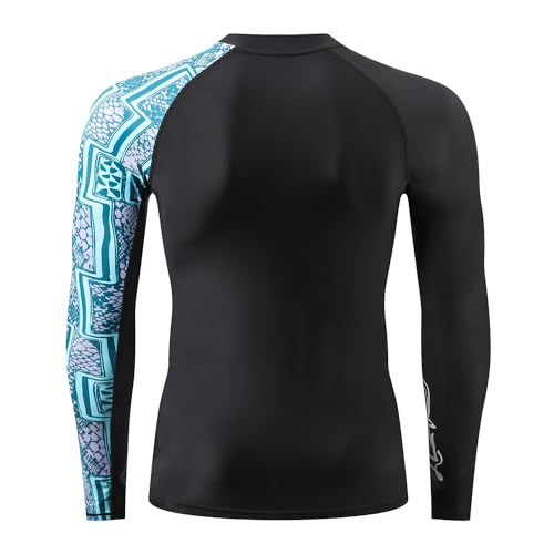 ADOREISM Men's Rash Guard Long Sleeves UPF 50+ Sun Protection Compression Swim Shirts for Men4