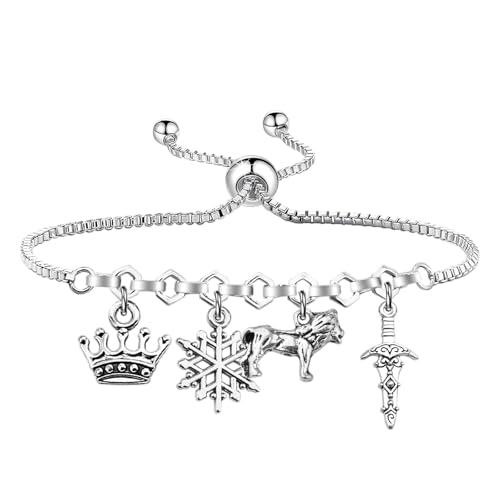UJIMS Fantasy Novel Gift Fantasy Charm Bracelet King Queen Gifts Bookish Gift Literary Book Lover Gifts