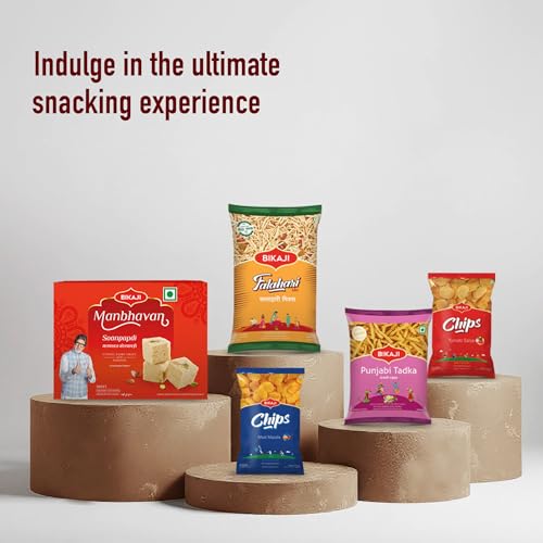 Bikaji Kaju Badam Laccha with Potato Stick 350g & Roasted Chana Cracker 200g – Total 550g (19.40 oz) | Crunchy Protein Mixture Combo