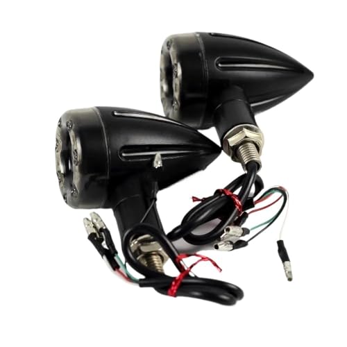 Clignotants Feux Clignotant de Moto 3 en 1, indicateur SMR pour Ha&rley Cafe Racer Bobber, feu arrière de Frein personnalisé 12v, Noir