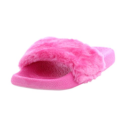 Rio-55K Girls Faux Fur Slides Flip Flop