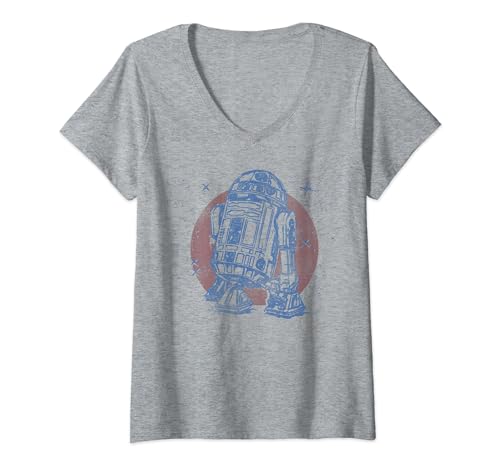 T-shirt Star Wars R2-D2 col V idée cadeau originale pour femme fan