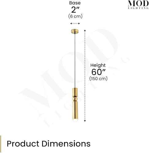 Miniatura 6 de MOD LIGHTING Jetta - Lámpara colgante moderna, lámpara colgante ambiental perfecta para cocina, comedor, sala de estar y dormitorio, luz LED dorada,