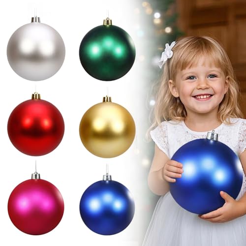 Grandes boules de Noël en plastique - 20 cm - Décoration de Noël - Bleu - Incassables - Résistantes aux intempéries - Décoration de Noël
