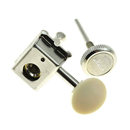 Kaish 6 Inline Guitar Vintage Style Locking Tuners Guitar Tuning Keys Guitar Lock Machine Heads For Strat Tele Nickel With Ivory Button #TOP4