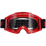SAKOU Antivaho Gafas Motocross Niño,para Moto, Motocross, Bicicleta Todoterreno y Quad, para Niños y Niñas de 3 a 12 Años (Rojo)