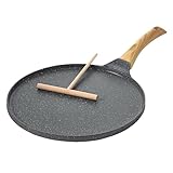 26cm Crepespfanne, Premium Pfannkuchenpfanne und Pfannkuchenpfanne mit Teigverteiler, BPA-freie Pfannkuchenpfanne - ideal Antihafthaft für Pfannkuchen und Omeletts