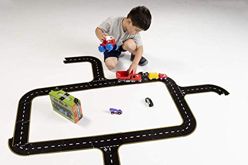 Image of The Original Toy Company Roads to Go! 24-Piece Toy Road Playset