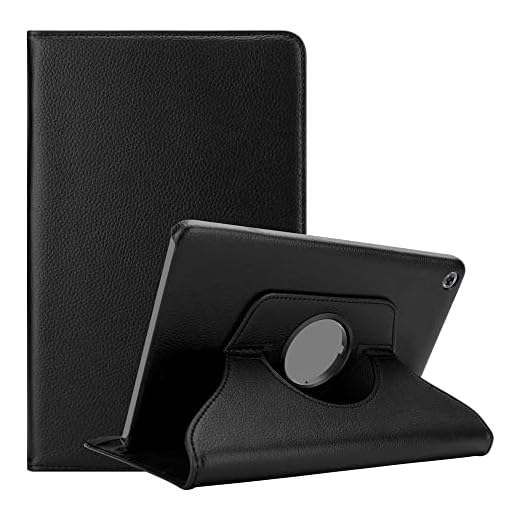 Cadorabo Hülle kompatibel mit Huawei MediaPad M5 LITE 10 (10.1 Zoll) Tablethülle ohne Auto Wake Up aus Kunst Leder Klappbare Cover Hülle für Huawei MediaPad M5 LITE 10 (10.1 Zoll) Tasche in Schwarz