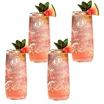 GarageBar | J2O Glass | J2O Blends J20 Spritz | Official Merchandise | Comes with 2X Coasters (4, J2O Spritz Tall - 43cl)
