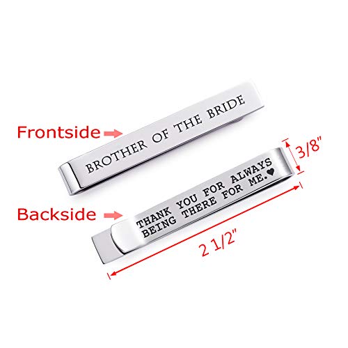 Brother of The Bride Wedding Gifts Tie Clips For Men Man of Honor Groomsman Tie Clip2
