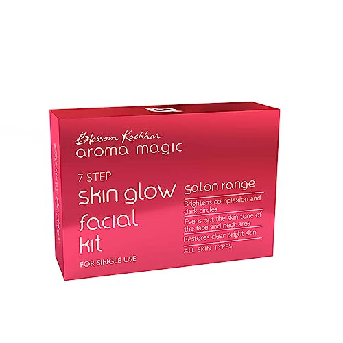 Aroma Magic Skin Glow Facial Kit - Single Use | 7 Steps Skincare Set | Reduces Dark Circles | Gently Removes Dead Skin | Restores Clear & Radiant Skin