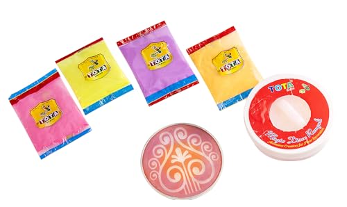 Image of TOTA Magic Rangoli Maker for Navratri Pongal Diwali Pooja Mandir Design Rangoli Powder Colours with 4 Assorted Rangoli Colour Powder, 1 Rangoli Stencil and 1 Magic Rangoli Maker