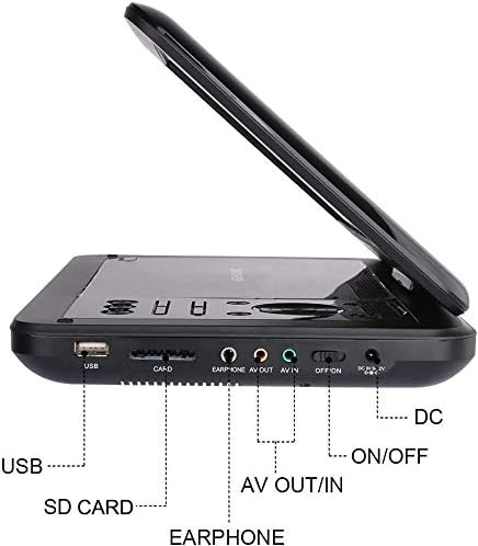 Miniatura 8 de ActualizadoReproductor de DVD portátil DBPOWER con pantalla giratoria HD de 9.5 pulgadas, compatible con tarjeta SDUSBCDDVD con entrada y salida AV
