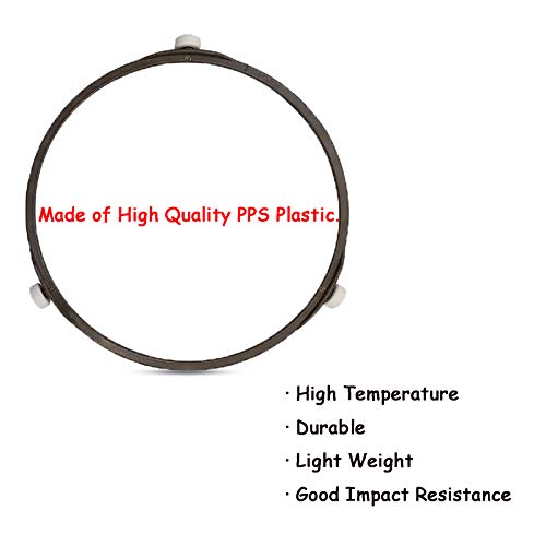Wafjamf 7'' Microwave Turntable Ring, Microwave Oven Tray Rotating Roller Support Ring, Microwave Glass Plate Tray Wheel Ring, Roller Height:0.6'' - (Small, 2 Pcs) #TOP1