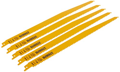 Dewalt 12-Inch 6 TPI Bi-Metal Reciprocating Saw Blades DW4804 5-Pack for Demolition Cutting