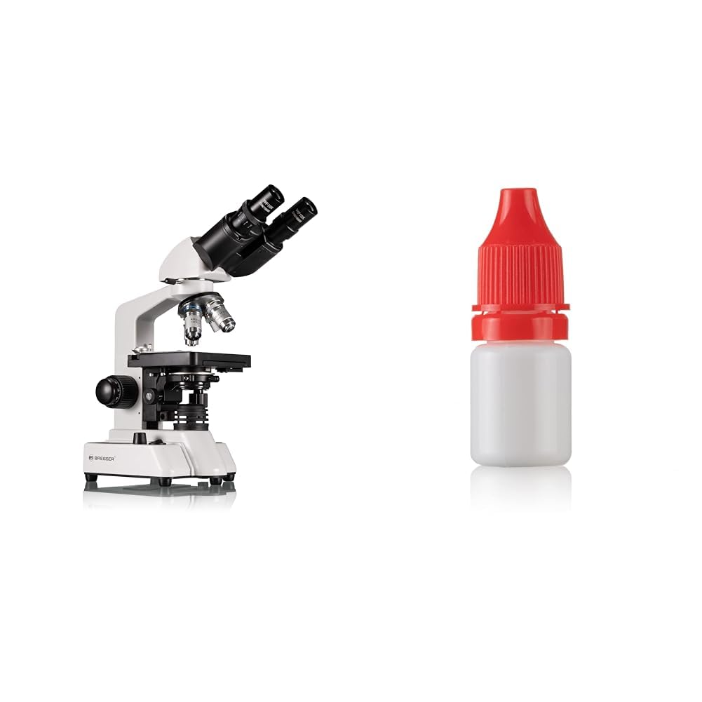 Bresser Bino 40x-1000x Vergrößerung für gehobene Ansprüche & Mikroskop Immersionsöl (5mm nD=1.515, zur Verwendung eines 100x Öl-Objektivs)