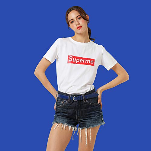 Falari Women Genuine Leather Belt Fashion Dress Belt With Single Prong Buckle 6028-Royalblue-Xl #TOP3