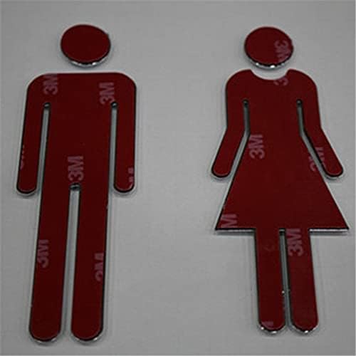 3D Toilet Sign DIY Woman Man Toilet Door Panel Bathroom Toilet Door Panel for Toilet Door Panel Wall Sticker Decor (12 x 4.5 cm)