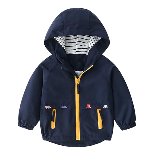 sfdgfhyf Toddler Boys Windbreaker Rain Jacket Outerwear Kids Lightweight Zip Hooded Jacket Toddler Girl Boy