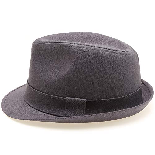Image of Classic Trilby Short Brim 100% Cotton Twill Fedora Hat with Band