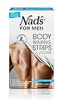 Nad's For Men Body Wax Strips - Wax Hair Removal For Men - At Home Waxing Kit With 20 Waxing Strips + 2 Calming Oil Wipes