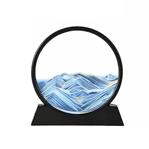 3D Dynamic Moving Sand, Mobile Hourglass Art 3D Natural Landscape Mobile Sand Painting, 360 ° draaibaar, Desktop Sand…
