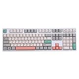 Jeu de touches 125/144 touches 9009 - Style rétro - Gris - Pour clavier de gaming - 125 touches - Gris rétro