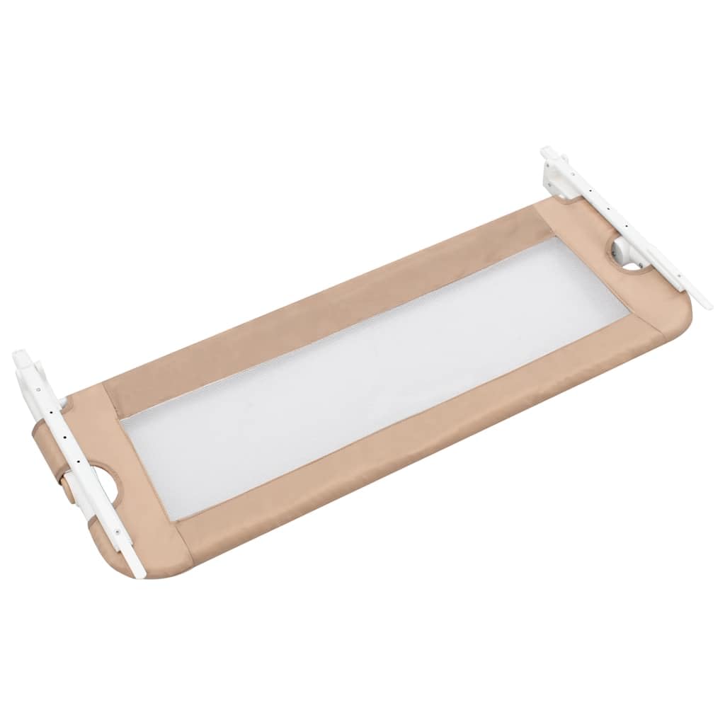 Kleinkind-Bettschutzgitter Taupe klappbar 102x42 cm aus Polyester, höhenverstellbar mit atmungsaktivem Netzgewebe für Kinderbett und Elternbett, ideal als Rausfallschutz und Absturzsicherung