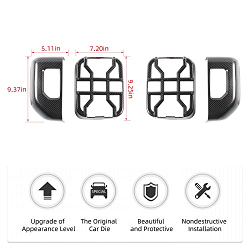 Hoolcar Tail Light Guards Rear Light Cover Protector For Jeep Gladiator Jt 2018-2022, Carbon Fiber, For Halogen Lamp #TOP1