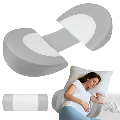 Pregnancy Pillows for Sleeping, Memory Foam Soft Maternity Pillow for Pregnant Women, Adjustable Pregnancy Body Support Wedge Pillow for Back, Belly, Hips, Legs, Side Sleepers, Detachable Pillow Cover