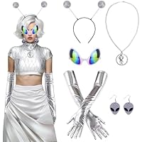 SelfTek Conjunto de Disfraz De Alien - 5 Piezas Disfraz Espacial