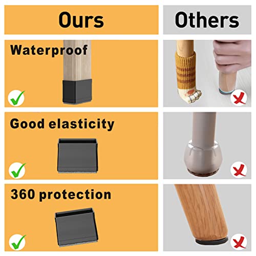 1" x 1.75" Rectangular Chair Leg Floor Protectors, Chair Foot Protectors for Wood Floors, Chair Leg Protectors for Hardwood Floors, Anti-Scratch & No Noise. 16 Pcs Clear by JLKDQ - Used condition - Image 4
