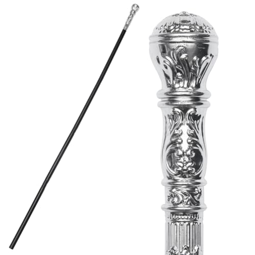 Image of GORGECRAFT Antique Cane Vintage Walking Stick Halloween Party Decorative Cosplay Costume Cane Handle Knob Costume Accessories