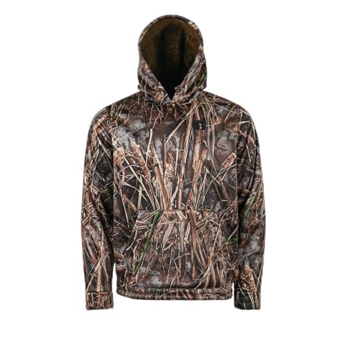 Gator Waders Mens Highball Camo Hoodie - Windproof, Water-Resistant Hunting Hoodie - Soft Fleece Lining - Adjustable Hood