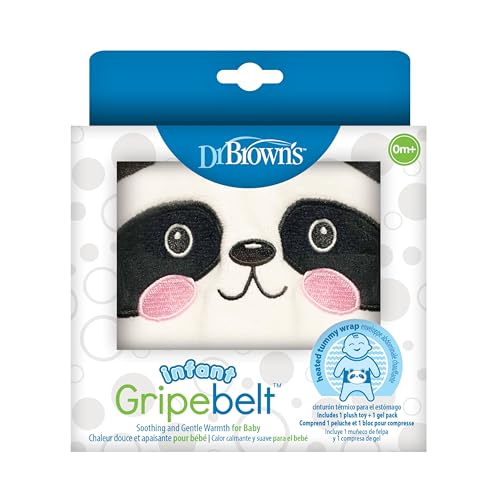 Image of Dr. Brown's Infant Gripebelt Heated Belly Band, Soothe Baby's Tummy with Gentle Warmth and Compression, Panda, 0m+