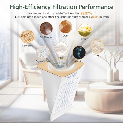 Image of 10 Pack Style MM Vacuum Bags Compatible with Eureka Style MM Eureka Mighty Mite 3670 and 3680 Series Canister Vacuums, Replaces Part # 60295, 60295A, 60295B 60295C, 60296 & 60297A