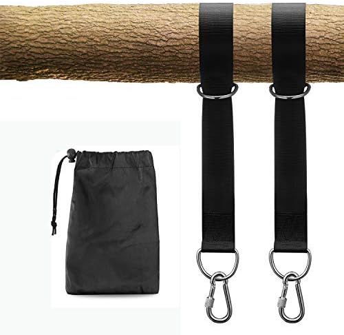 Tree Swing Straps Hanging Kit Long 3.5ft Holds 2200lbs with 2 Pcs D Ring Carabiners, 2 Pack Outdoor Swing Hangers & Hammock Chair Straps Rope Set with Carry Bag for Hammocks Tires Disc Tree Swings