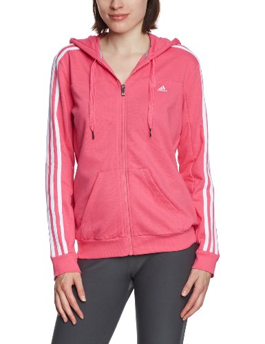 Image of Adidas Essentials 3-Stripes Women's Tracksuit Top, Pink - Pink / White, Medium