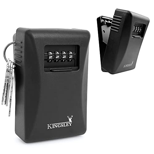 Kingsley Key Realtor Lock Box - Guard-A-Key, Secure Weatherproof Key Box Wall Mount For Indoors And Outdoors, 4 Digit Resettable Combination Code, Large Capacity For Storing Spare Keys #TOP9