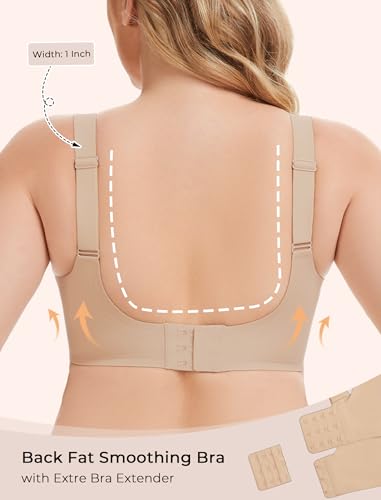 Image of Gailife Womens Jelly Comfortable Bras for Women No Underwire Supportive Bra | Wireless Bra Seamless Bralette Push Up,Soft Tshirt Bras,Mesh V /V Neck,U-back /X-back,Breathable Semi-fixed Pads,Bra Extender