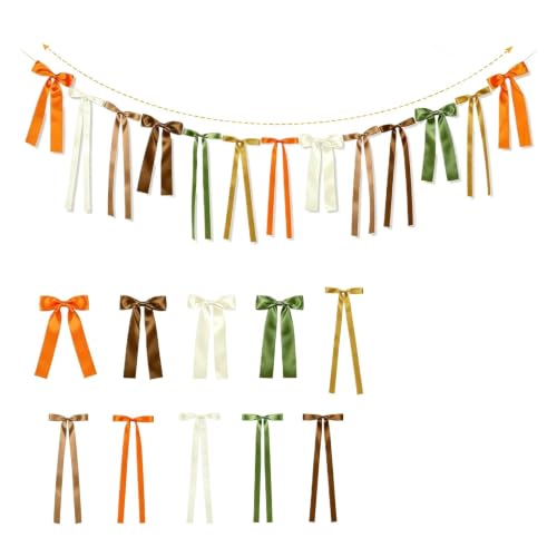 78.7in Hanging Bow Fall Banner, Vintage Fall Garland, Thanksgiving Gifts - image 4