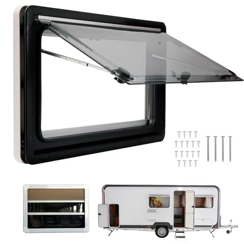 ELIKBH Fenêtre Latérale De Caravane Fenêtre à Charnière avec écran et Pare-Soleil Fenêtre Latérale De Caravane Fenêtre Coulissante Teintée Fenêtre Basculante Lanterneau camping car