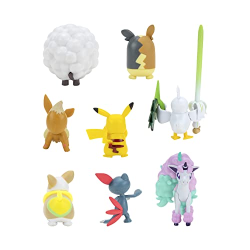 8 Figurines Battle Pokémon BANDAI Pikachu Evoli Moumouton Farfuret Voltoutou Palarticho Ponyta Morpeko PKW0185 Neuf - vue 6
