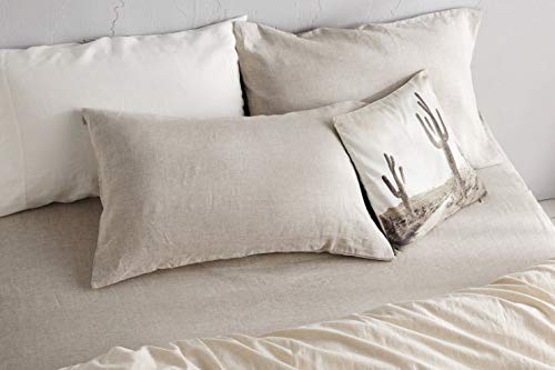 DAPU Pure Stone Washed Linen Pillowcases 1 Pair Woven from 100% Fine French Natural Flax(Natural Linen, King) - Thumbnail 7