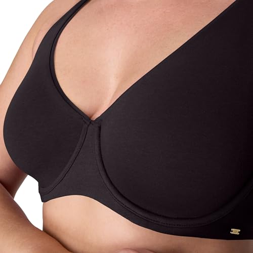 Image of Bali Womens Underwire Bra, Cotton Collection 2-ply Underwire Bra, Moisture-Wicking, Full Coverage, Convertible Straps
