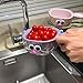 Kitchen Dual Layer Draining Basket with Handle, Multipurpose Fruit Washing Bowl with Strainer, Portable Draining Basket for Mini Berries, Tomatoes, Vegetables (3pcs-All)