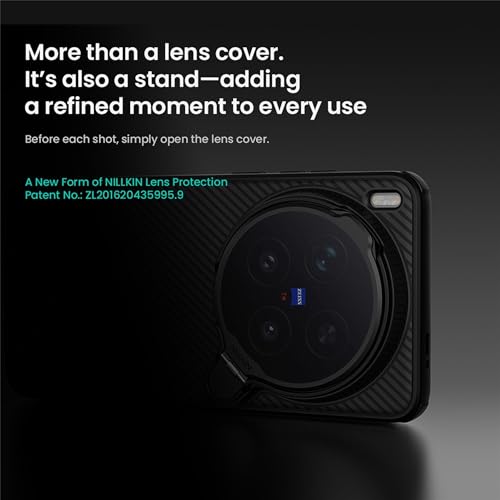 Image of Nillkin Case for Vivo X300 Ultra (6.82 inch Inch) CamShield Prop Magnetic Flip Style Transparent Black Lens Camera Protect Mobile Holder TPU + PC Black Color