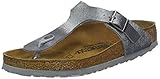  BIRKENSTOCK Gizeh Animal Zehengreifer Sandale mit Orig. Kork-Latex Fußbett, Birko-Flor® Obermaterial mit Einer spez. Prägung in Fell-Optik, Fleece-Lining,Grau (Fascination Gray), EU 36R,